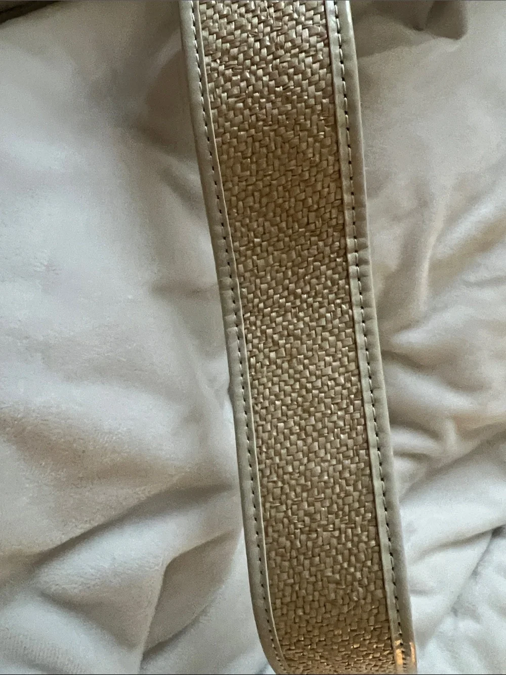 Banana Republic Beige Riviera Linen + Leather Belt Sz M, XS NWT summer